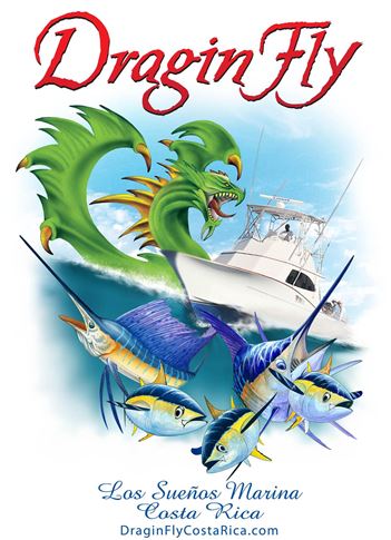 Shirt for Dragin Fly, Sport Fishing Boat located in Los Sue&ntilde;os Marina Costa Rica.
